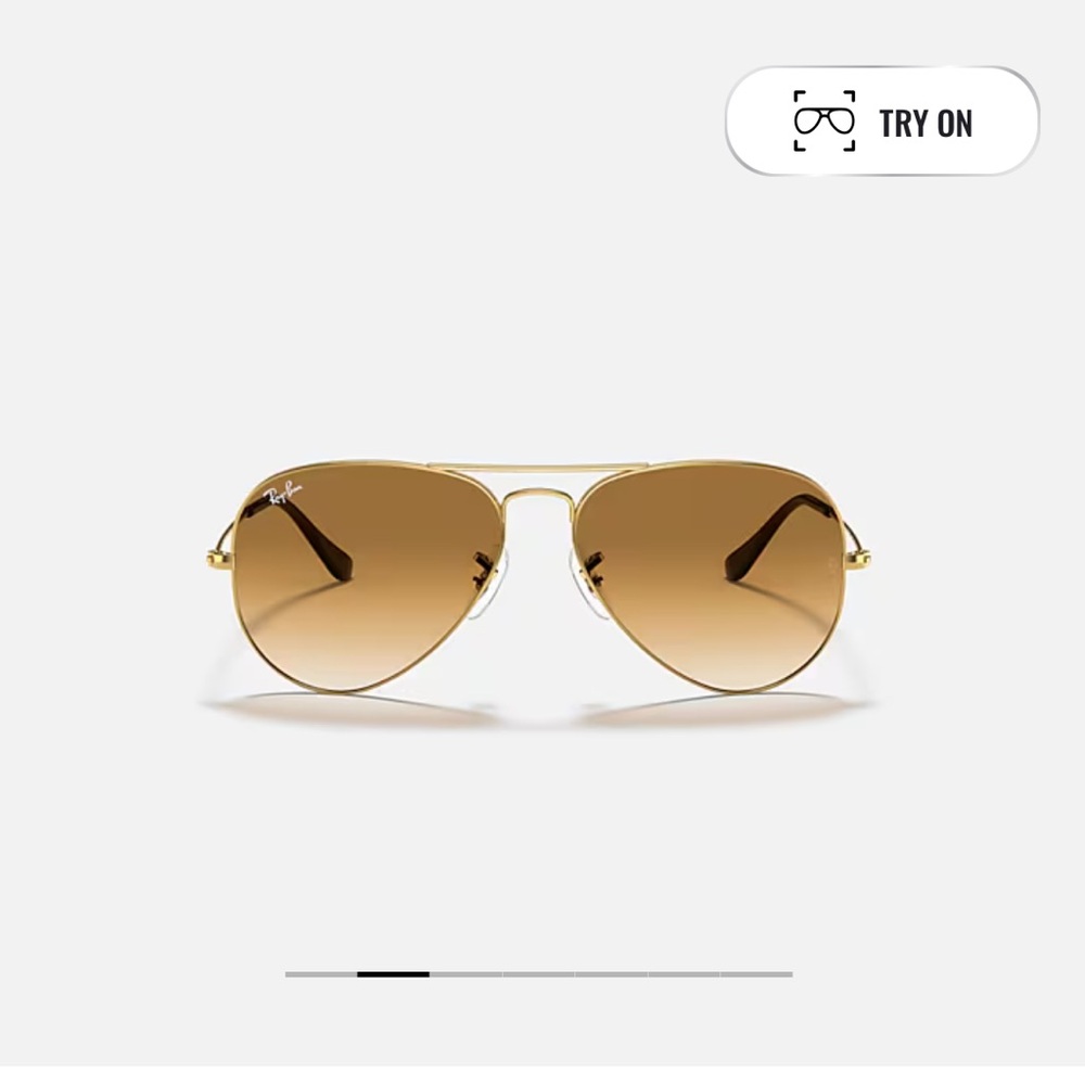 Ray-Ban Gold and Brown Aviator Sunglasses